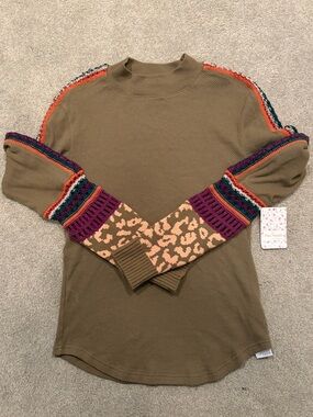 Free People Switch It Up Thermal Sweater Size L NWT